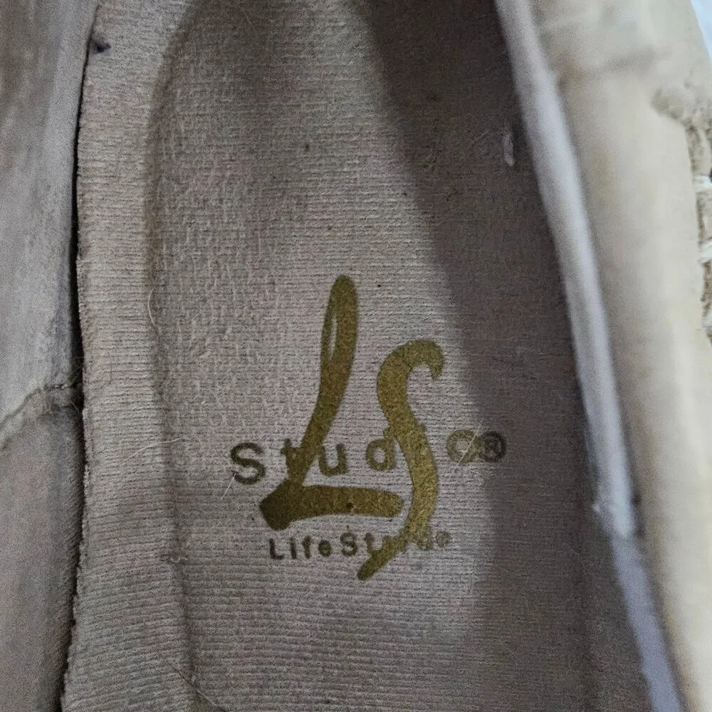 Lifestride Studio Durango Cream Sandal Mary Jane Fisherman Moccasin Leather 9.5